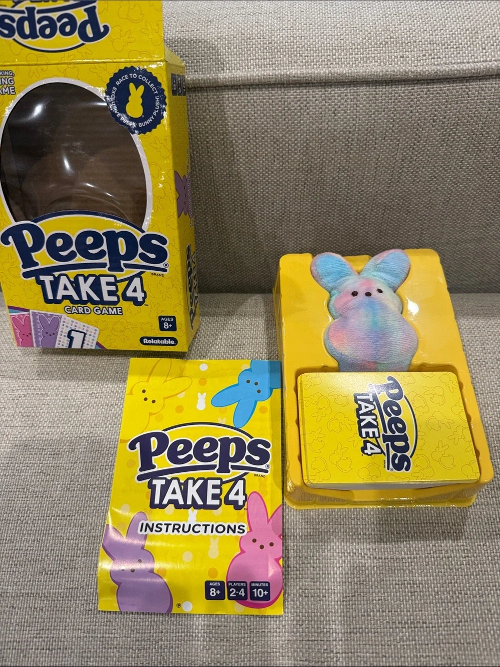 🐰Relatable - Peeps Take 4 Card Game with Peeps Bunny Plush 🐰